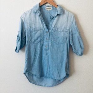 CLOTH & STONE Two Pocket Striped Tencel Popover